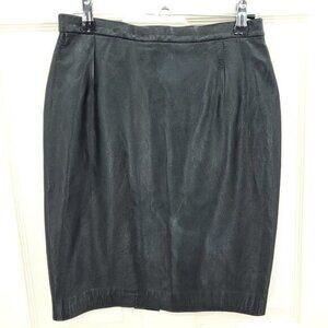 KORS Michael Kors 100% Leather Mini Pencil Skirt M Black